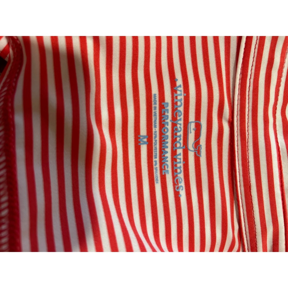 Vineyard Vines Performance Red White Striped Collared Shirt Dress Medium - Picture 8 of 8